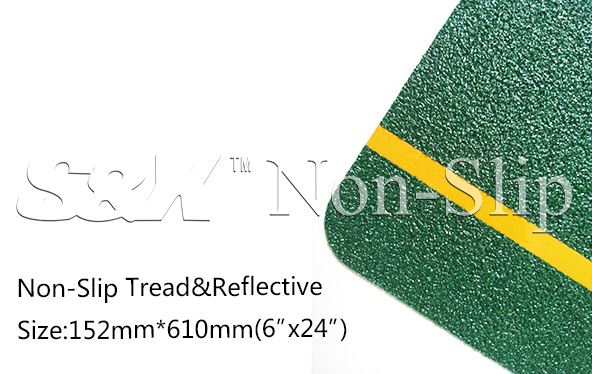 Anti-Slip Tape [PGCR-50 Green surface&yellow reflective stripe]